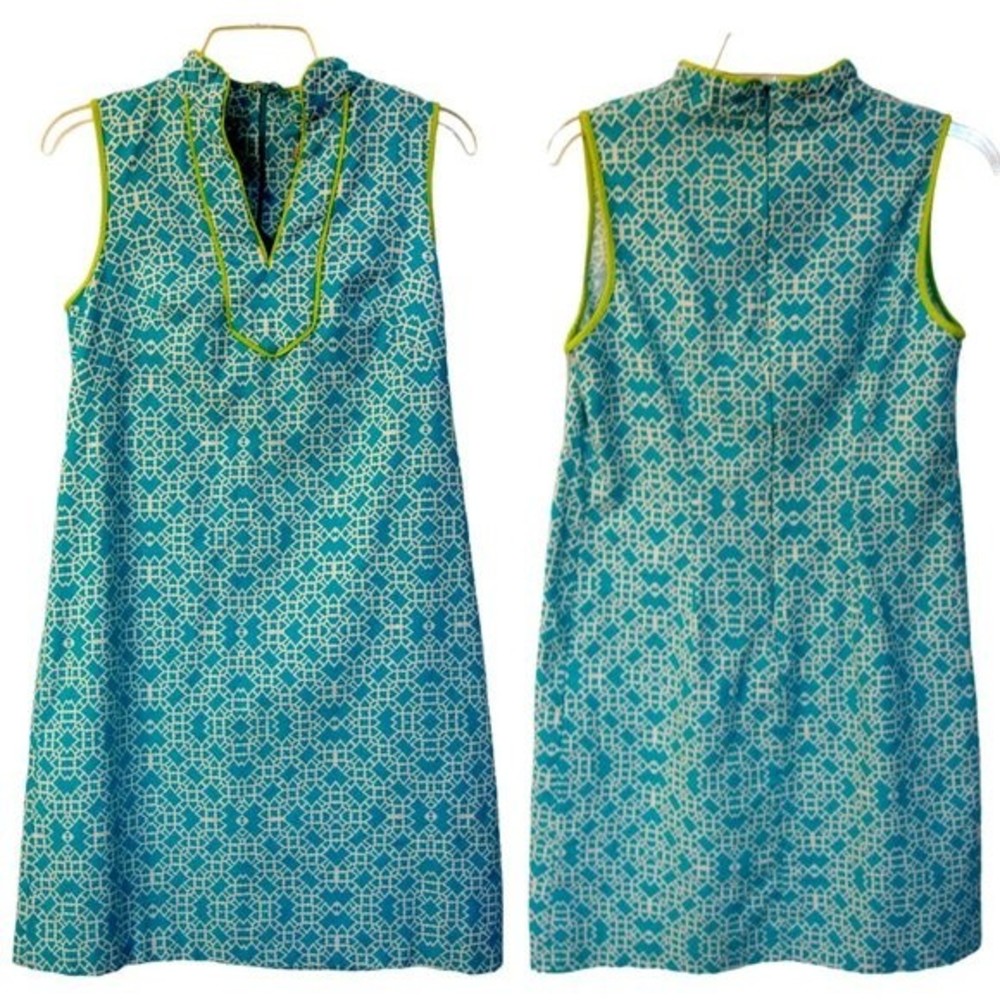 Eliza J Summer Sleeveless Midi Dress, Light Blue & White Pattern, Size 6